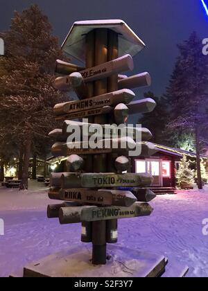 Rovaniemi Finlande Laponie village Santa. Banque D'Images