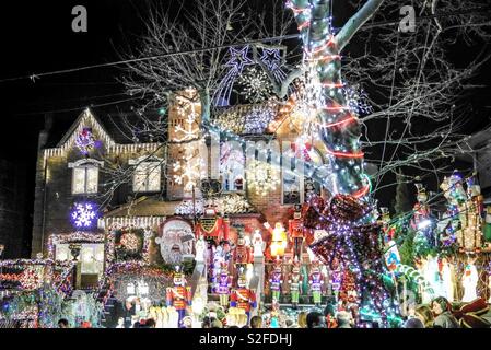 Dyker Heights les lumières de Noël Banque D'Images