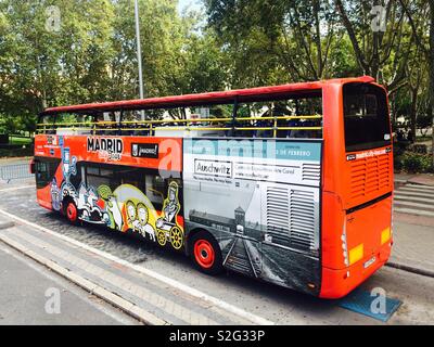 Visite guidée de Madrid en bus public gratuit Banque D'Images