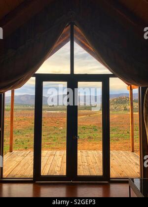 Cabaña en Valle de Guadalupe, Baja Mexique Banque D'Images