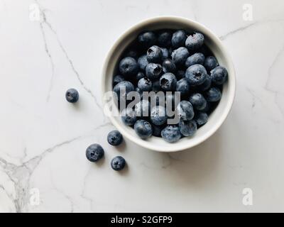 Bleuets dans un bol blanc Banque D'Images