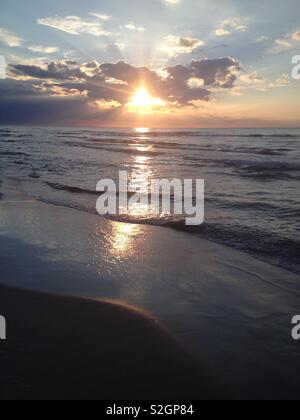 Coucher du soleil, de la mer Baltique Banque D'Images