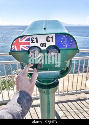 Viseur à l'échelle au Maroc de Gibraltar Banque D'Images