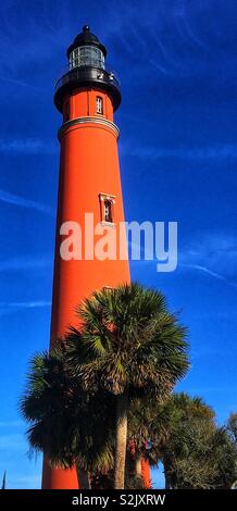 Phare Ponce de Leon sur la côte est de la Floride. Banque D'Images