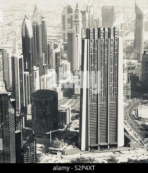 Photo en noir et blanc de la Burj Khalifa de Dubaï Banque D'Images