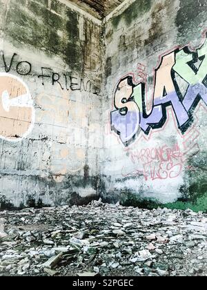 Bâtiment abandonné, Formentor, Majorque Banque D'Images