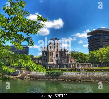 Dôme de la bombe atomique à Hiroshima, Japon, Peace Memorial. Reste de la promotion industrielle de Hall 1945 attaque à la bombe atomique Banque D'Images