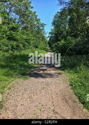 La ligne de chemin de fer abandonné transformé en un sentier de marche de la nature est le résultat de rails de la Chicago aux Sentiers de la base sans but lucratif des militants qui travaillent dur pour faire de notre ville un endroit meilleur. Banque D'Images