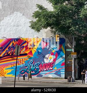Peinture murale sur East Houston Street, New York City Banque D'Images