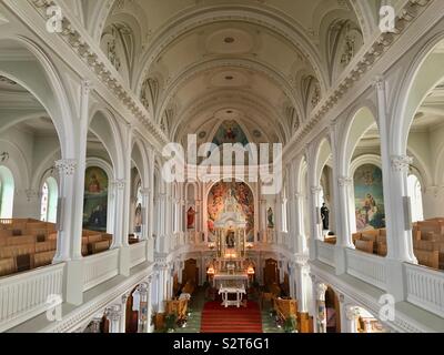 Intérieur de la cathédrale de Chéticamp Banque D'Images