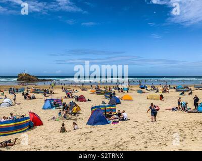 Plage de Perran sands dans Cornwall Rolvenden Banque D'Images