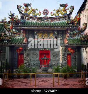 Le Temple Thean Hou de Hainan dans la vieille ville de George Town, Penang, Malaisie Banque D'Images