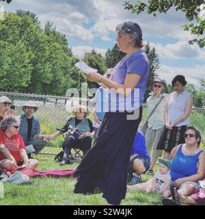 Tisha Be'Av Vigil & se lamente au centre de détention de glace à Greenfield, Massachusetts, United States, 11 août 2019 Banque D'Images