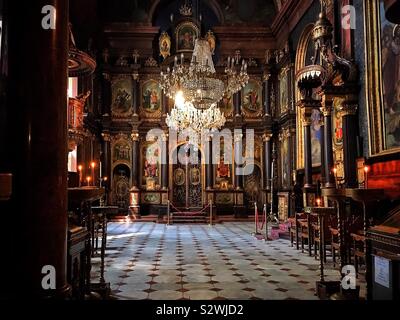 Sainte Trinité de Vienne de l'intérieur de l'Église Grecque Orthodoxe Banque D'Images