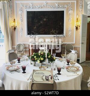 Salle à manger, à la montagne, le domaine conçu par l'auteur Edith Wharton, où elle et son mari Edward vit à partir de 1902-1911, Lenox, Massachusetts, United States. Banque D'Images