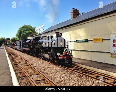 Le Dr Syn en cours sur la station de Dymchurch Romney Hythe & Dymchurch Railway dans le Kent Banque D'Images