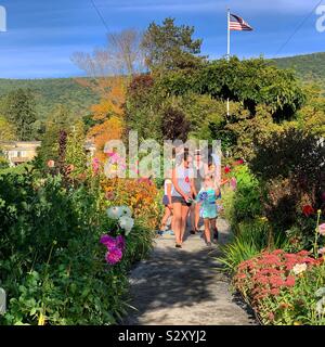 Le Pont de fleurs, de Shelburne Falls, Massachusetts, United States Banque D'Images