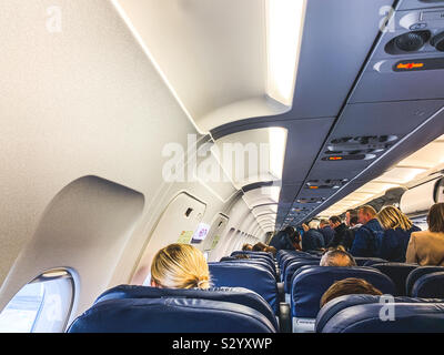 À bord d'un Airbus A320-214 d'Aer Lingus Banque D'Images