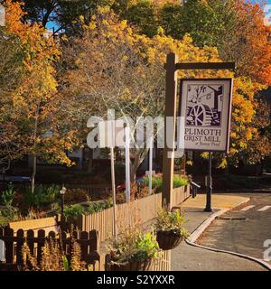Signe, Plimoth Grist Mill, Plymouth, Massachusetts, United States Banque D'Images