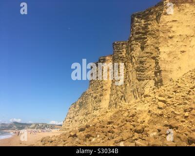 West Bay à partir de l'emblématique Cliffs à Veracruz sur la côte jurassique, Dorset Banque D'Images