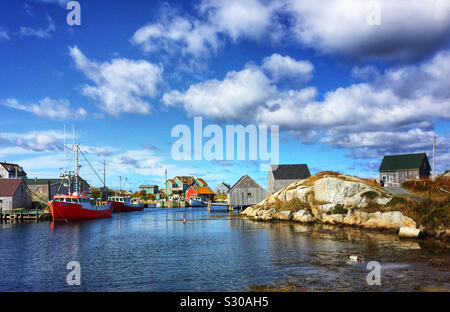 Village de pêcheurs de Peggy's Cove en Nouvelle-Écosse, Canada Banque D'Images