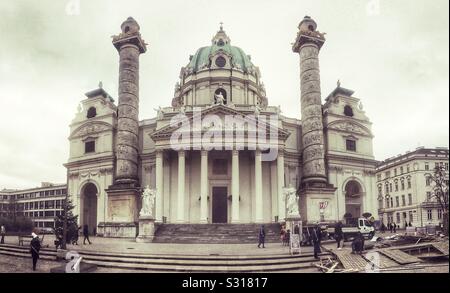 Karls Kirche, Karlskirche, St Charles' Church, Vienne, Autriche Banque D'Images