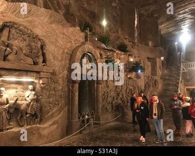 Mine de sel de Wieliczka. Pologne Banque D'Images