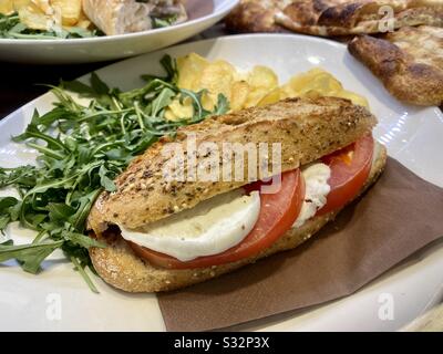 Panini de capresse frais gros plan Banque D'Images