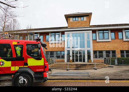 Préparations De Coronavirus, Kents Hill Park, Milton Keynes, Royaume-Uni Banque D'Images