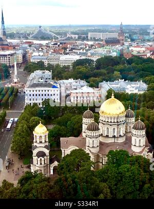 Vue sur la Nativité de la cathédrale Christ de Riga. Banque D'Images