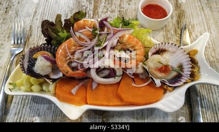 Ceviche. Plat typique péruvien. Banque D'Images