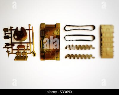 Deux pièces de réservoir de modèle russe T-55 A de la seconde Guerre mondiale Banque D'Images
