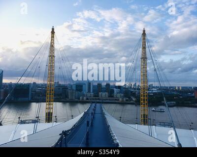 Vue sur Londres depuis le sommet de l'O2 Banque D'Images