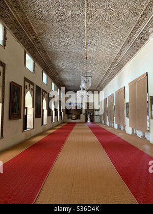 Tableaux, portraits, exposition d'art à l'intérieur du palais Chowmahalla. Banque D'Images