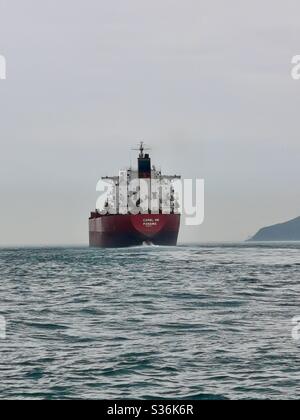 Carol HK navire Panama traversant le chenal Lamma est à Hong Kong. Banque D'Images