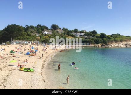 Swanpool Beach Falmouth Cornwall Royaume-Uni en août. Banque D'Images