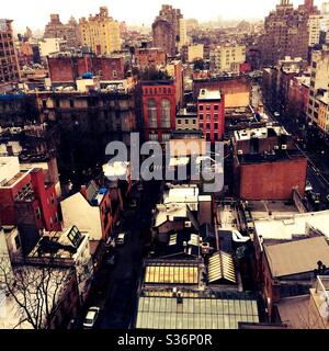 Vue aérienne de Greenwich Village, New York City, États-Unis Banque D'Images