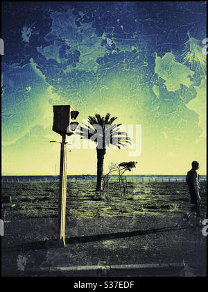 Caméra de vitesse , Seapoint, le Cap, Afrique du Sud. Utilisation intensive des filtres. Banque D'Images