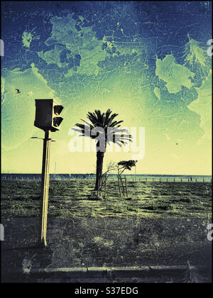 Caméra de vitesse , Seapoint, le Cap, Afrique du Sud. Utilisation intensive des filtres. Banque D'Images