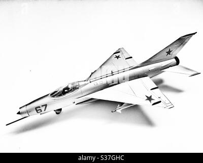 Avion modèle MIG 21 Fishbed 1/72 Banque D'Images