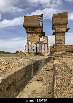 A abandonné la mine à Alentejo, Mina de São Domingos Banque D'Images