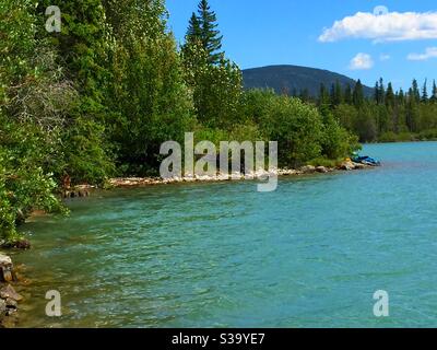 Voyager en Alberta, Gap Lake, Rocheuses canadiennes, Kananaskis Country, pittoresque, parc provincial de Bow Valley, tourisme, paysage, lacs, montagnes Banque D'Images