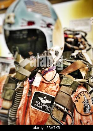 Bob Hanson Grand uniforme USAF au musée Bentwaters de la Guerre froide, Suffolk, Angleterre. Banque D'Images