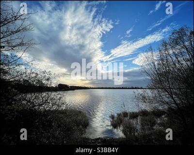 Réservoir East Ardsley près de Leeds, West Yorkshire. Fait partie du système de Yorkshire Water. Banque D'Images