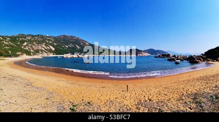 La belle plage de Tung O sur l'île de Lamma à Hong kong. Banque D'Images