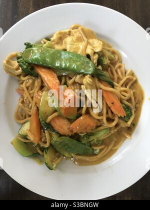 Poulet satay Thai Pad Banque D'Images