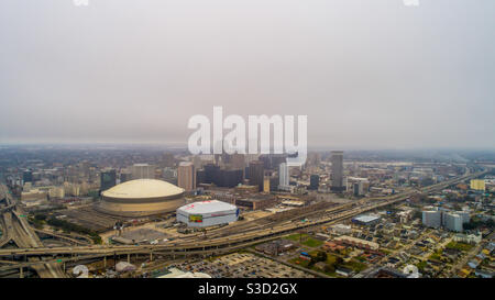 Vue aérienne du centre-ville de la Nouvelle-Orléans, Louisiane Banque D'Images