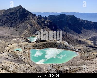 Emerald Lakes, parc national de Tongariro Banque D'Images