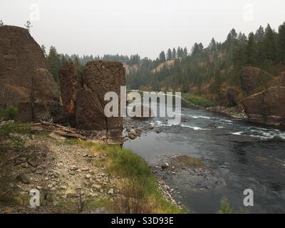 Parc national Bowl and Pitcher Riverside Spokane Washington Banque D'Images