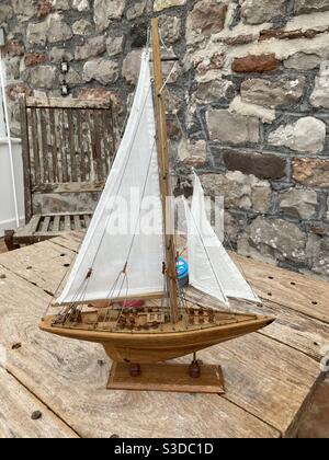 Maquette de bateau en bois Banque D'Images